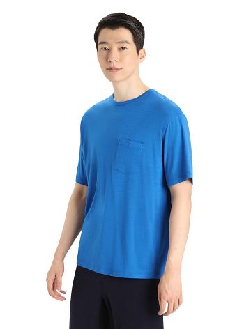 Lazurite Icebreaker Merino Granary Short Sleeve Pocket Men's T Shirts | AU 1157EBCX